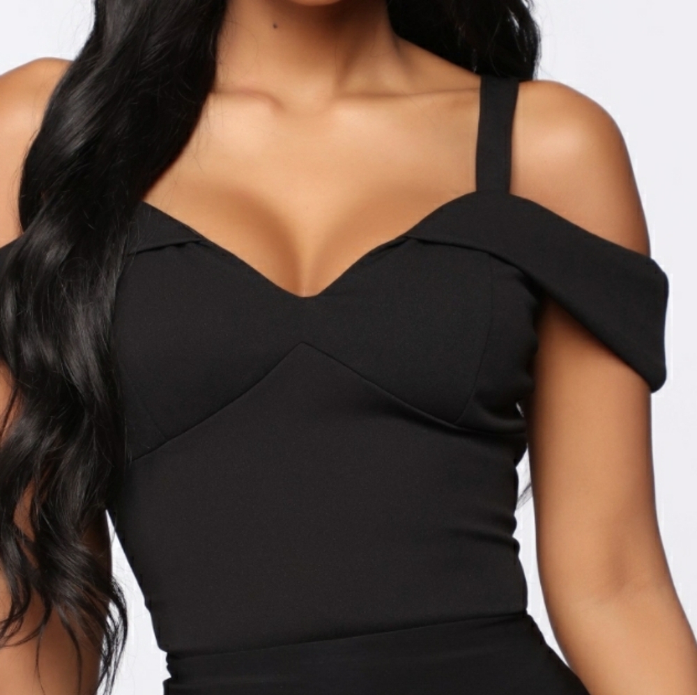 Black off the shoulder top